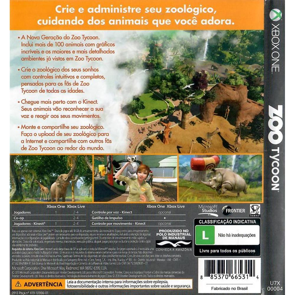 Zoo Tycoon Xbox One #1 (Com Detalhe) (Jogo Mídia Física) - Arena Games -  Loja Geek
